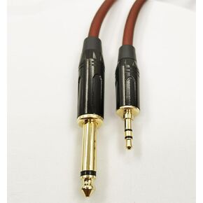TS 6.35mm Mono (1/4 Inch) to TRS 3.5mm Stereo (1/8 Inch) Audio Cable,10ft Auxiliary Male Balanced Patch Cord,Zinc Alloy Shell and All Copper Conductors