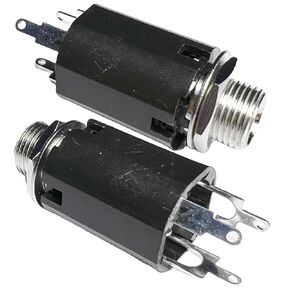 CESS 1/4 Inch Stereo TRS Audio Female Socket Connector Panel/Chassis Mount - 6.35mm Stereo Socket (10 Pack)