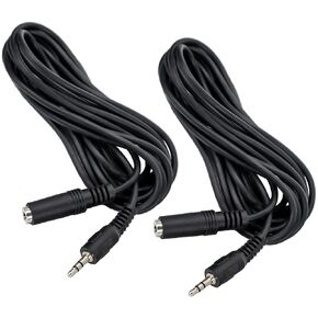 ChromaCast 2 Pack 5ft Black 3.5mm Rubber Aux Cable, Audio Auxiliary Input Adapter Male to Male AUX Cord for Headphones, Car, Home Stereos, Speaker, iPhone, iPad, iPod, Echo & More