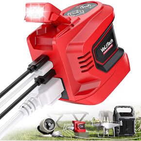 200W Power Inverter for Milwaukee M18 Battery, VoLtTech Battery Inverter 18V to 110V-120V, Power Station USB Charger Adapter Power Adapter with 2 USB Ports & 1 Type-C & 1 AC Outlet (No Battery)