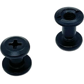 Gun Guy Gear - Screws & Open Back Screw Posts 1/4" Black Finish 10 Pk Leathercraft & Kydex Chicago Screws