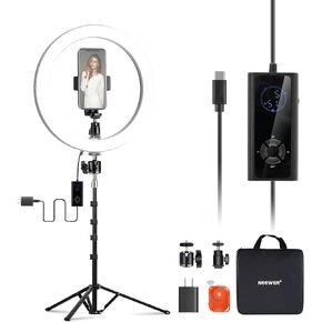 NEEWER 12" 24W High Power LED Ring Light for Phone with 71" Stand, Bi Color 2900K-7000K, USB Type C PD Input, CRI97+ 1810lux/0.5m 12 Scenes for Makeup Live Stream Zoom Calls TikTok, RH12B