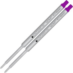 Lanier Combo Pack - 2 Pack - Monteverde® Soft Roll™ Ballpoint W13 Paste Ink Refill Compatible with Most Waterman® Style Ballpoint Pens - Purple (Medium Tip 0.7mm)