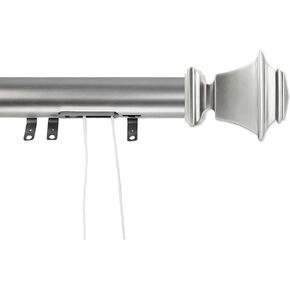 Rod Desyne Bach Decorative Traverse Rod w/Sliders, 66-120 inch, Satin Nickel