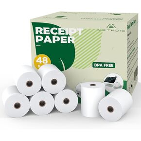 Methdic Receipt Thermal Paper 2 1/4" X 50' White Printer Paper 50 Rolls Perfect For POS Square Register Credit Card Machine