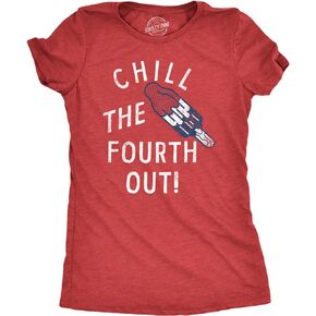 Womens Chill The Fourth Out T Shirt Funny Fourth of July Popsicle Joke Tee for Ladies