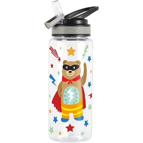 Home Tune Cute Water Bottle for School Boys, BPA FREE Tritan & Leak Proof Flip Straw & Easy Clean & Carry Handle, 23oz/ 680ml (Truck)