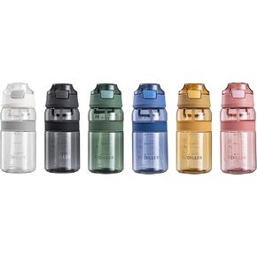 Diller Water Bottle with Straw, 28 or 18 oz BPA Free Plastic Water Bottle with Leak Proof Flip Top Lid for Gym Camping Workouts Outdoors (Clear Blue-2, 28 oz) in Saudi Arabia