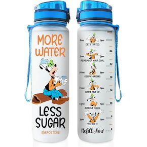 Winnie Pooh 32 Oz Water Track Bottle, Sometimes The Littlest Things Water Bottle With Time Marker, Pooh Bear Motivational Insulated Water Bottle, Gifts For Family Friend