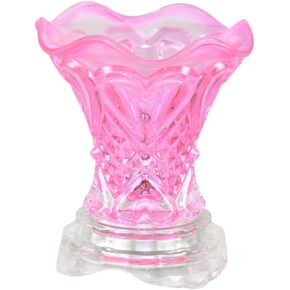Electric Pink Crystal Look Glass Fragrance Oil Warmer_with Dimmer Switch, Free Oil and Additional Free Replacement Bulb
