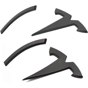 Emblem Accessories for Tesla Model 3 Logo Sticker 2023 2022-2017 Model 3 Decals (Black)
