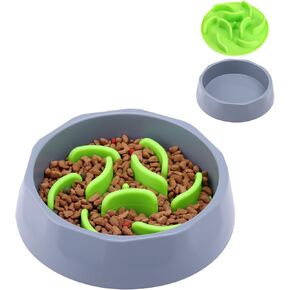 Slow Feeder Dog Bowls, 2-in-1 Dog Feeding Bowls with Silicone Slow Feeder Insert,Anti-Choking Puzzle Food Bowl(Pink)