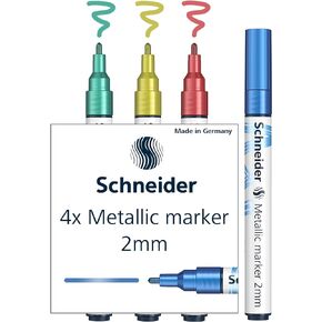 Schneider Paint-It 011 Metallic Marker 2mm Set 2-4 Assorted Colours