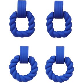 Rectangle Dangle Earrings Acrylic Twisted Geometric Square Round Drop Earrings for Women Girls Statement Jewelry 4Pcs
