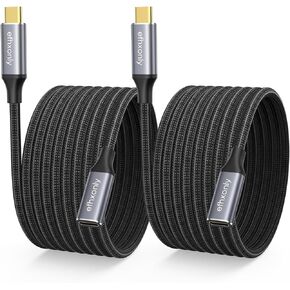 USB C Extension Cable 5ft/10Gbps, USB C 3.2 Extender Type C Male to Female Extension Cord, 100W/5A Fast Charging for USB-C Hub/iPhone15/Pixel/Galaxly/Laptop/Tablet/Magsafe Charger