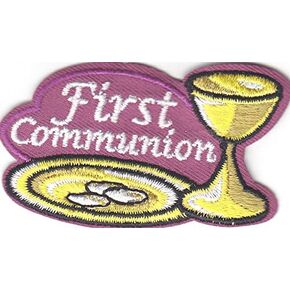 "FIRST COMMUNION" - CHURCH - RELIGIOUS - EVENT - Iron On Embroidered Patch