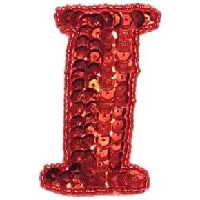 Expo International Letter I Sequin Patch Appliques, Red