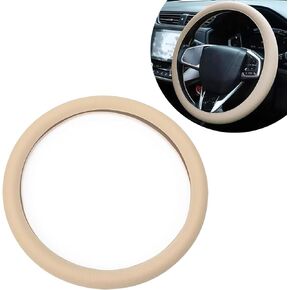 Pack-1 D Shaped Steering Wheel Cover, 14.9" Steering Wheel Protector, Silicone Steering Wheel Decorative Accessories, Car Interior Product, for Most Cars, Trucks and Vans (Black)
