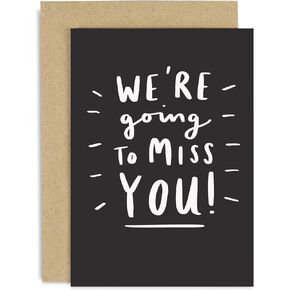 Old English Co. We're Going To Miss You Card for Colleague - Farewell Card for Coworker from Team - Leaving Card for Him Her on New Job | Blank Inside with Envelope