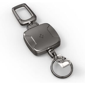 Spigen Life Retractable Heavy Duty Metal Body Carabiner Keychain ID Badge Holder Reel Clip for Card Holder