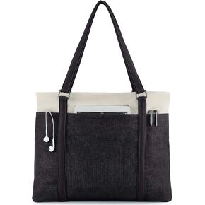Wxnow Women Laptop Tote Bag Canvas Handbag Purse Shoulder Bag