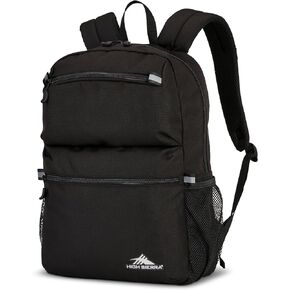 High Sierra Abbreviate Backpack, Laptop Bookbag for Travel, Black, One Size