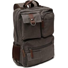 Canvas Vintage Message Travel Bag Rucksack Laptop Backpack,220807-Brown