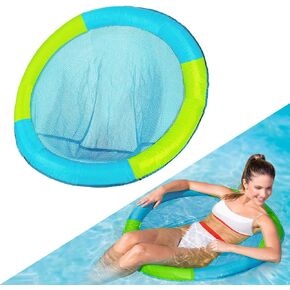 Pool Floats Lounger, Inflatable Water Hammock Float, Pool Mattress Floats for Adults, Portable Pool Raft for Pool, Beach, and Lake (Blue)