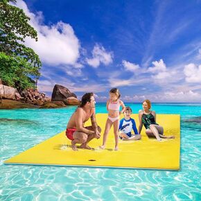 سجادة مياه عائمة، سجادة عائمة على شكل وسادة زنبق مقاس 9 × 6 بوصة، وسادة عائمة من إسفنج الماء مكونة من 3 طبقات للاستجمام في المياه والاسترخاء، سجادة أنشطة مائية سميكة ومتينة للبحيرة والمحيطات in Kuwait