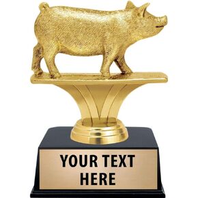 Crown Awards Pig Trophies, 6" Pig Trophies with Custom Engraving Prime