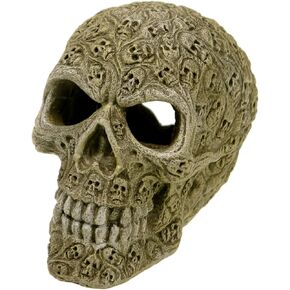 Blue Ribbon EE-339 Haunted Skull Exotic Environments Aquarium Ornament, Small