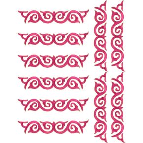 10 Pieces Swirl Embroidered Applique with Gold Trimming Scroll Iron on Patch Vine Border Lace Fringe Edge for Medieval Costume Wedding Dress Pillow Sewing Accessories (Gold)