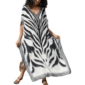 MEILING Women's Turkish Kaftans Nightgown Long Caftan Dresses Bikini Swimsuit Cover Up for Swimwear