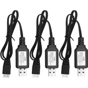 3Pcs Vgoohobby 7.4v 2S Lipo Battery USB Charger Cable with XH-3P Connector Compatible with Gel Splatter Blaster Hosim Q903 Axial SCX24 Haiboxing WLtoys Skytech RC Car Boat Drone