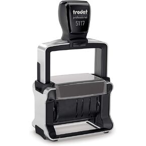 Trodat Professional 5117 12-Message Stamp, Dater, Self Inking, 2-1/4" x 3/8", Black