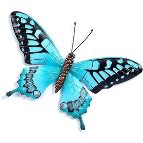 Metal Butterfly Wall Decor - Elegant Butterfly Wall Art - Durable And Classic Blue Butterfly Decor - Brighten up any Room or Wall with this Beautiful 3d Butterfly (Light Blue, 14.56x9.44)