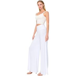 Women's Stretchy Wide Leg Palazzo Lounge Pants Casual Comfy High Waist Palazzo Pants (S-XL)