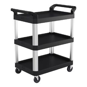 Suncast Commercial 3-Tier Heavy Duty Work Cart - Holds up to 300 Lbs - Ideal for Garages, Warehouses, and Factories