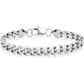 LONDON FOG Curb Link Silver Plated 8 Inch Unisex Bracelet For Him and Her