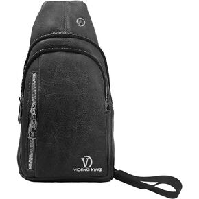 Crossbody Bags Sling Backpack?Multipurpose Cross body Shoulder Bag for Men and Women Chest Bag Travel Hiking Daypack - Black