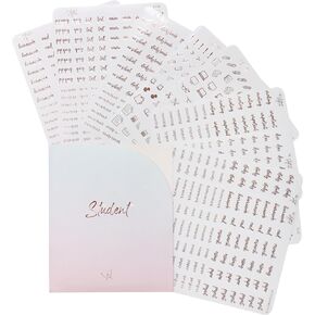 Student Planner Stickers - Clear Rose Gold Foil - School - Study - Icons - Tests - Homework - Over 600 Stickers - Folder Included - Minimal - Penny