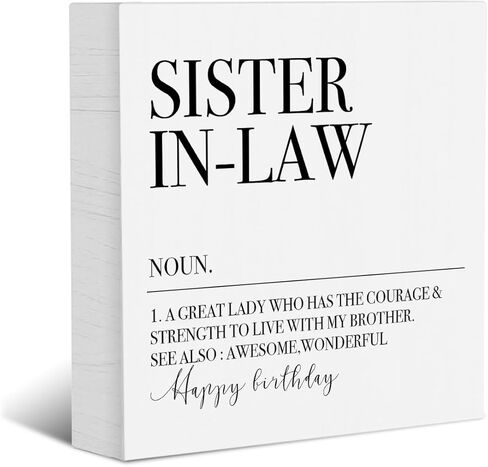 Funny Sister Gifts Decorative Wooden Box Sign Sister Definition Rustic Desk Decorations for Women Office Inspirational Sister Birthday Gifts Farmhouse Wood Block Plaque Home Cubicle Tiered Tray Decor in Kuwait
