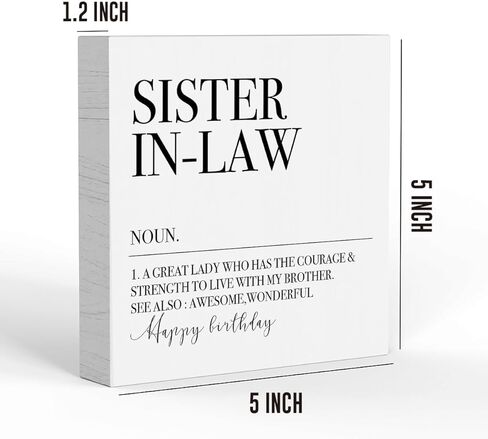 Funny Sister Gifts Decorative Wooden Box Sign Sister Definition Rustic Desk Decorations for Women Office Inspirational Sister Birthday Gifts Farmhouse Wood Block Plaque Home Cubicle Tiered Tray Decor in Kuwait