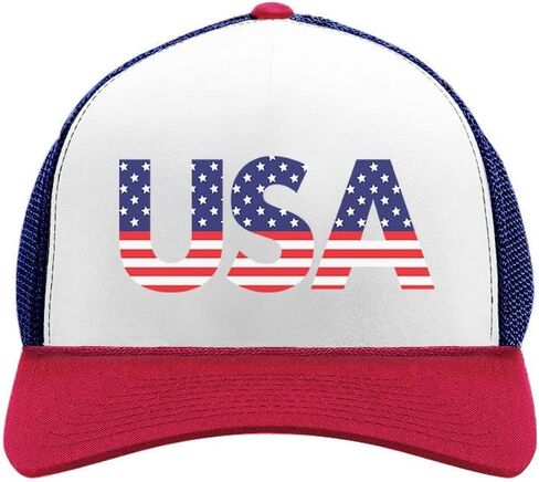 American USA Flag 4th of July Independence Day Patriot Trucker Hat Mesh Cap in Saudi Arabia