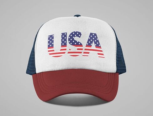 American USA Flag 4th of July Independence Day Patriot Trucker Hat Mesh Cap in Saudi Arabia