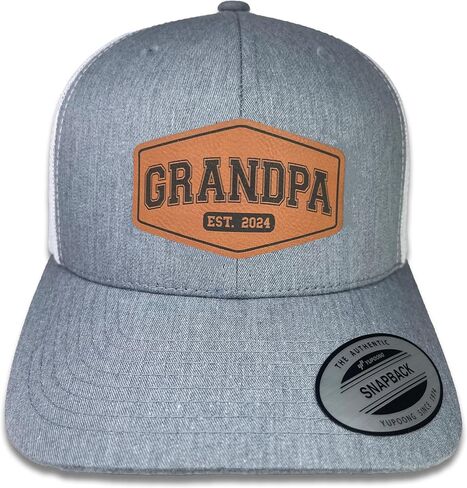 New Dad Hat- Grandpa Hat Established 2024 - Hat Leather Patch | Gift for Expecting Fathers, Baby Announcement, Father's Day in Saudi Arabia