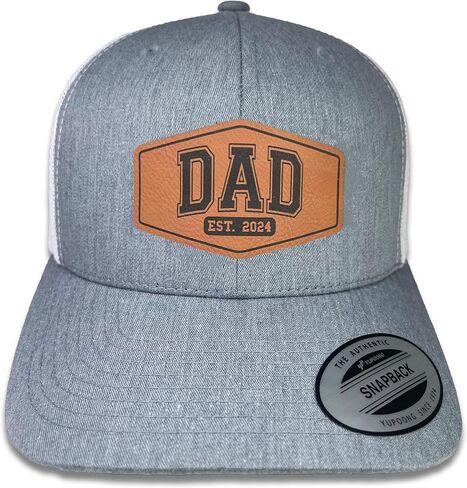 New Dad Hat- Grandpa Hat Established 2024 - Hat Leather Patch | Gift for Expecting Fathers, Baby Announcement, Father's Day in Saudi Arabia