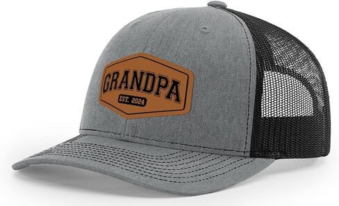 New Dad Hat- Grandpa Hat Established 2024 - Hat Leather Patch | Gift for Expecting Fathers, Baby Announcement, Father's Day in Saudi Arabia