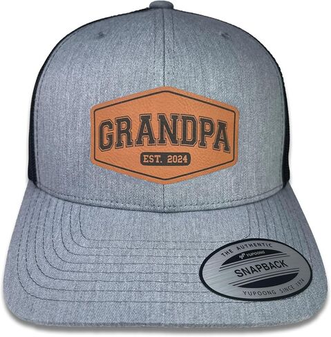 New Dad Hat- Grandpa Hat Established 2024 - Hat Leather Patch | Gift for Expecting Fathers, Baby Announcement, Father's Day in Saudi Arabia