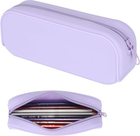 Silicone Zipper Pencil Bag, Waterproof Pencil Bag, Multifunctional Large-Capacity Storage Bag, Silicone Pencil Pouch Suitable for Pencil Case, Cosmetics in Saudi Arabia